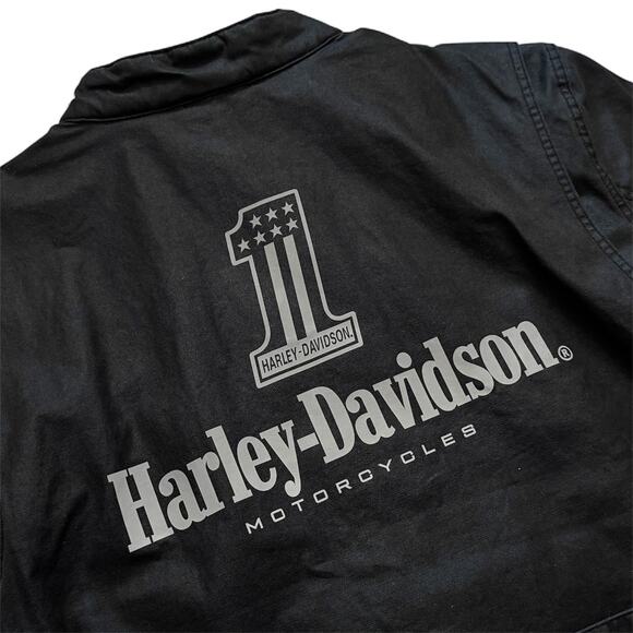 Harley-Davidson #1 Riding Jacket Mens XL Black Cotton Belted Motorcycle - Picture 7 of 12